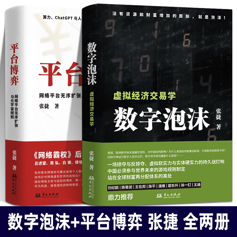 数字泡沫 虚拟经济交易学+平台博弈 全2册 网络平台无序扩张与元宇宙规则 张捷 著 算力 chatGPT与人工智能时代 中国如何应对