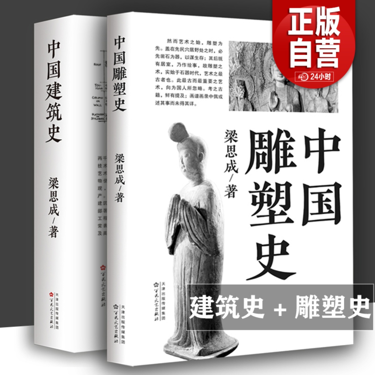 全2册 中国建筑史+中国雕塑史 梁思成著 梁思成中国建筑史 艺术雕塑 著名建筑学家国徽设计者梁思成代表作 百花文艺出版社 书籍/杂志/报纸 建筑艺术（新） 原图主图