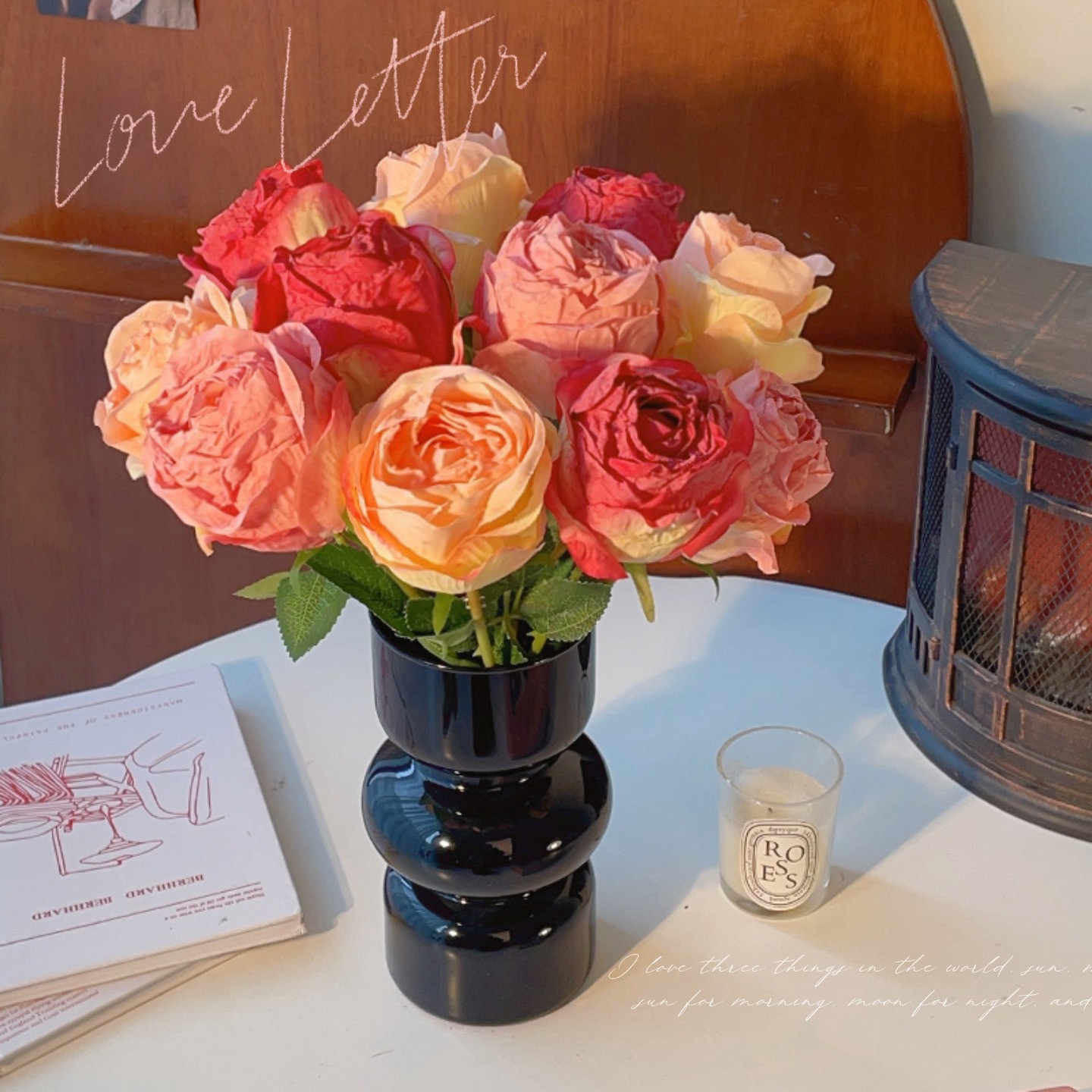 默默爱ins风仿真玫瑰花法式浪漫