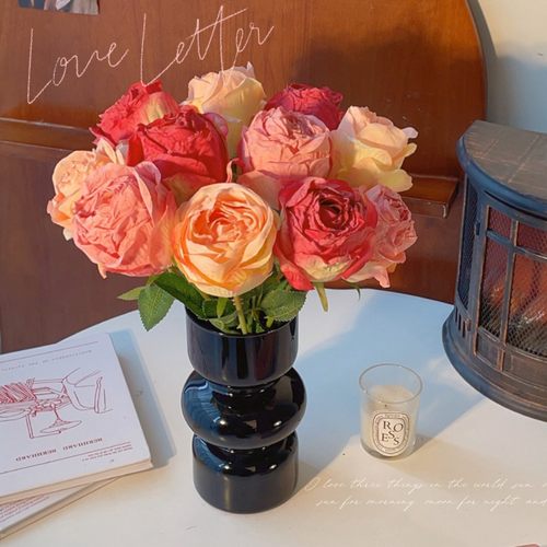 默默爱ins风仿真玫瑰花法式浪漫