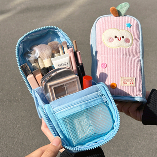 Momoi 化妆包便携式旅行小号化妆刷收纳包女外出立体式不塌收纳袋