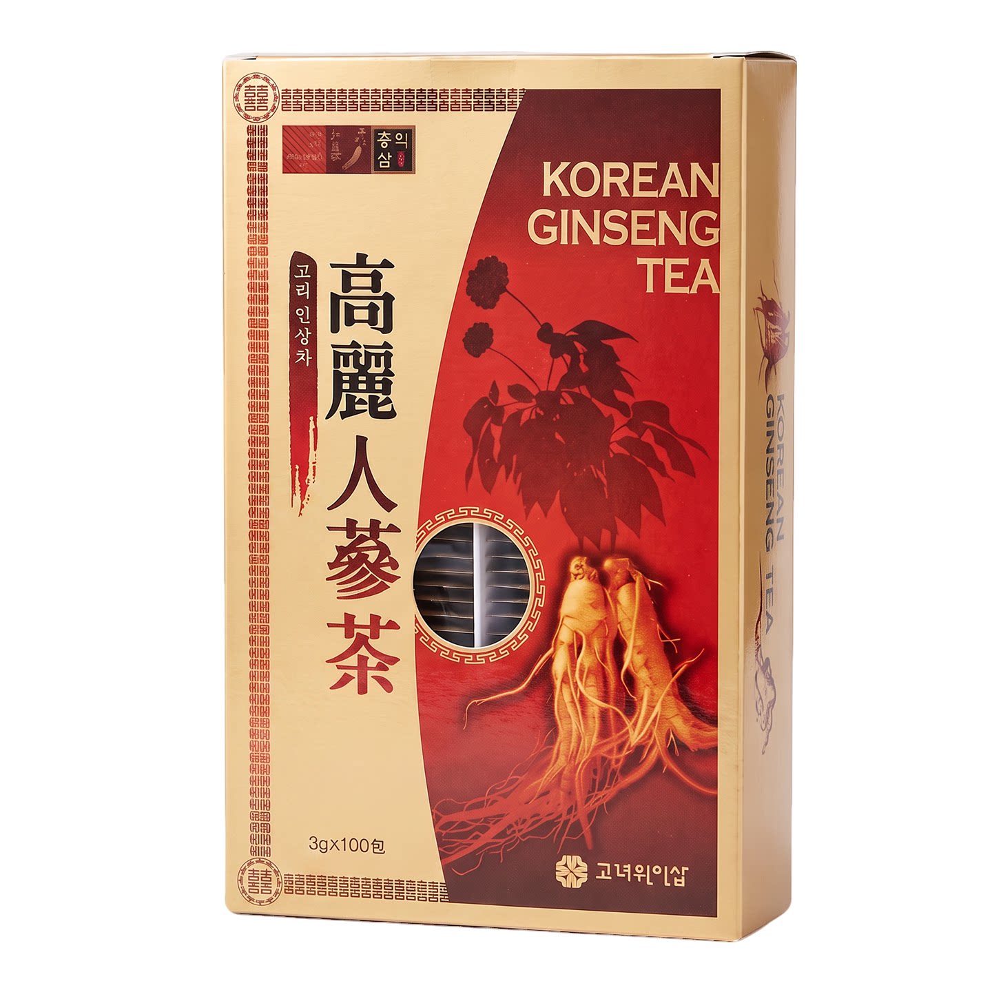 高丽元人参茶3g*100袋韩国进口红参特色礼品老人营养冲泡速溶