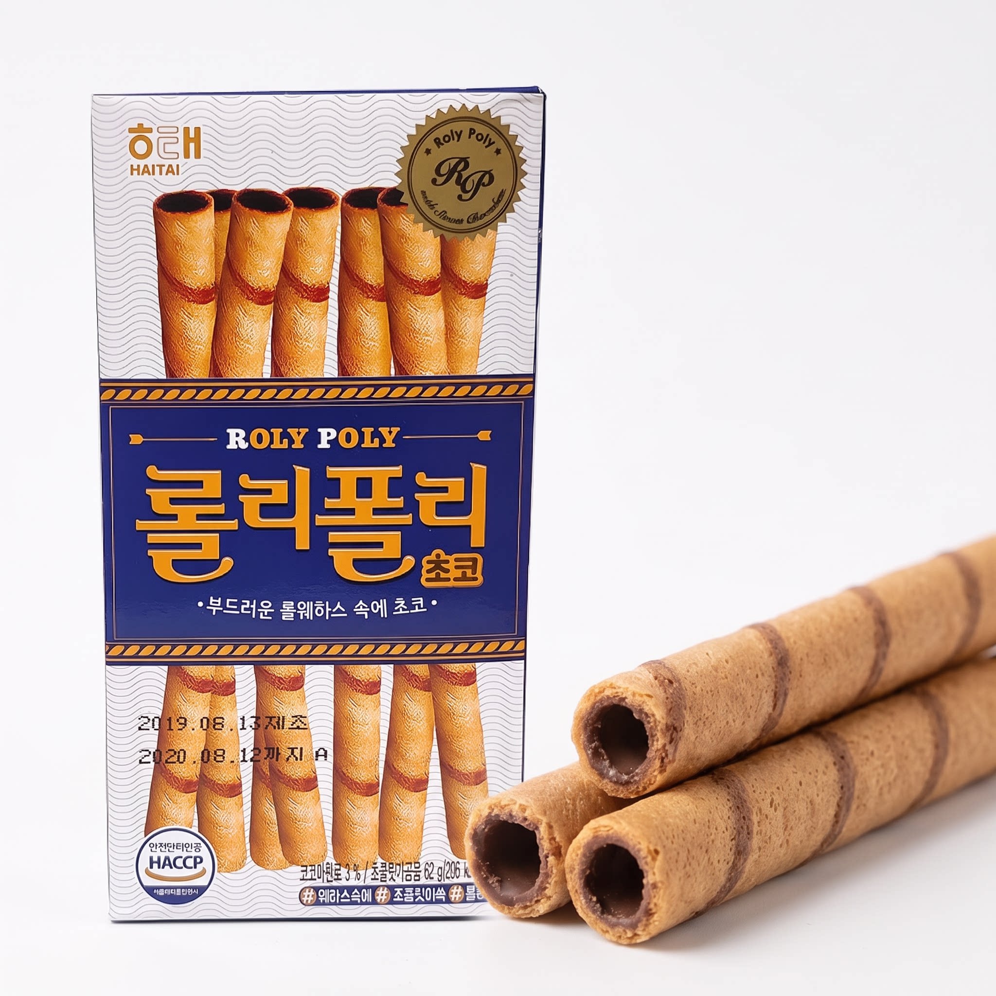 海太巧克力脆卷62g*1韩国进口零食冰激凌蛋卷棒棒夹心饼干零食