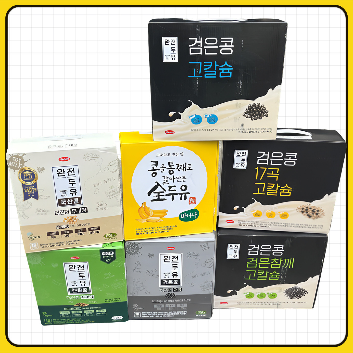 韩美黑豆奶韩国进口成箱黑芝麻17谷扁豆香蕉杂粮早餐植物饮料