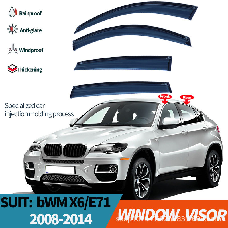 适用宝马X6晴雨挡侧窗导流板BMW X6 E71 2008-2014 Window visors