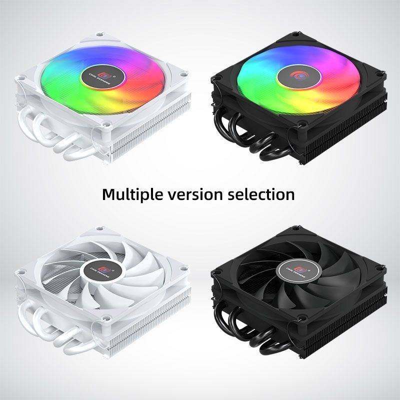 HP3700白色无光 下压式散热器 CPU风扇超薄 4热管ITX一体机铜镀镍