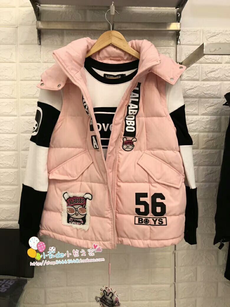 拉拉波波LALABOBO正品连帽羽绒服羽绒外套马甲马夹438031-封面