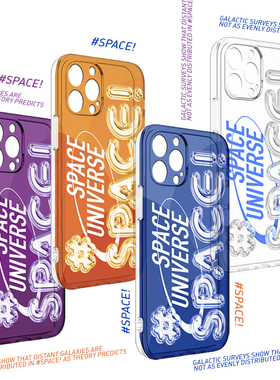 原创SPACE!经典复刻立体感imd手机壳适用iPhone14ProMax透明软壳xs/13p太空12潮14全包硅胶软壳13promax个性