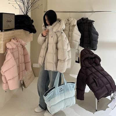 韩版常规连帽白鸭绒羽绒服