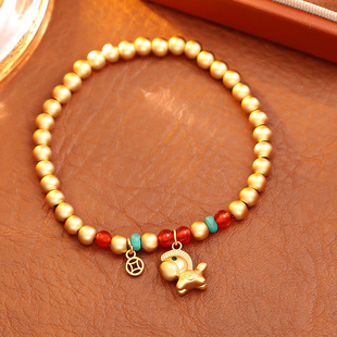 新国潮马上有钱转运珠手链节日喜庆生肖马精致手串优雅中国风手饰