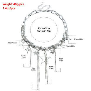 欧美派对lady自制版欣欣子晚会趴体闪闪满钻水钻项链纯欲辣妹项饰