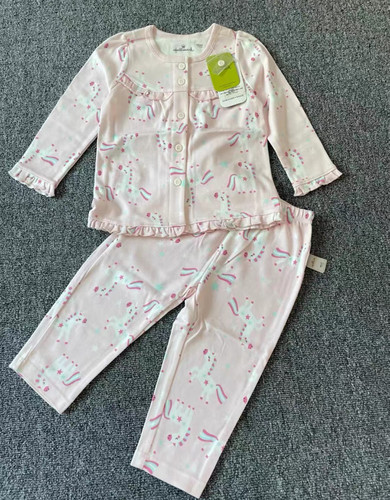 Hallmark贺曼夏季女童女宝纯棉卡通女童家居服短袖套装80码