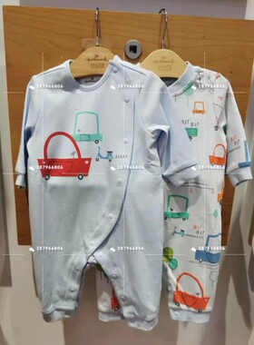 Hallmark贺曼2021纯棉汽车男宝宝长袖连体衣爬服两件装HJ6F0301