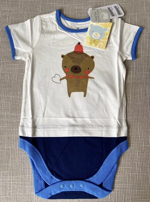 Hallmark贺曼夏季男婴儿宝宝纯棉短袖三角包屁衣单件73码