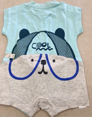 hallmark贺曼夏季男女婴儿宝宝长绒棉短袖连体衣爬服外出服73码