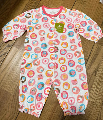 Hallmark贺曼四季女婴宝宝女婴儿竹纤维长袖连体衣外出服80码