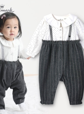 Hallmark贺曼春秋女婴儿女宝宝女童纯棉公主礼服裙淑女长袖连体衣