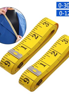 3米皮尺PVC纤维尺裁缝尺量衣尺软皮尺300厘米120英寸便携卷尺黄色