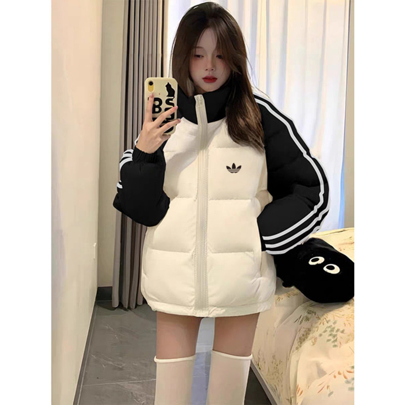 冬季三条杠面包服上衣男情侣棉衣