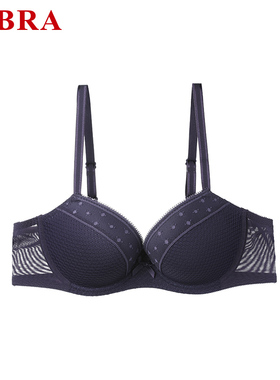 安莉芳旗下E-BRA女士小胸厚杯上托聚拢文胸蕾丝波点内衣KBW0066
