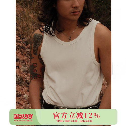 复古280G混纺双色长绒纤维冰凉坑条螺纹无袖背心马甲 MBBCAR窄幅