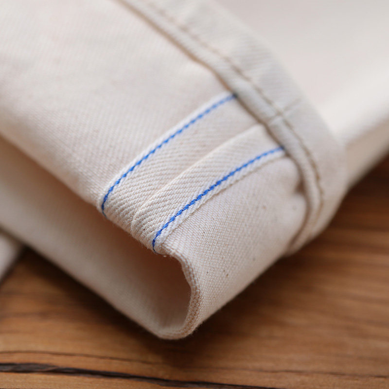 내로우 MMC 코튼 쉘 화이트 카우 베이지 스트레이트 팬츠 아미 카키 레트로 워싱 셀비지 데님 진