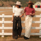 西部系列马刺15OZ定番面料Chaps恰普斯裤 套设计705B高腰阔腿裤 MMC