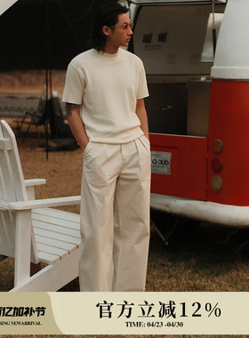 11OZ人字纹HBT白胚P49英绅士军官高腰阔腿裤 MBBCAR窄幅