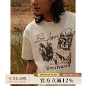 230G哥特摇滚复古包豪斯乐队朋克高密绣花直喷纯棉T恤MBBCAR窄幅
