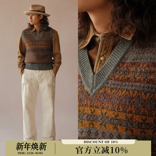 MBBCAR窄幅 羊毛混纺Slipover毛衣马甲背心 VTG系列费尔岛英式 风格