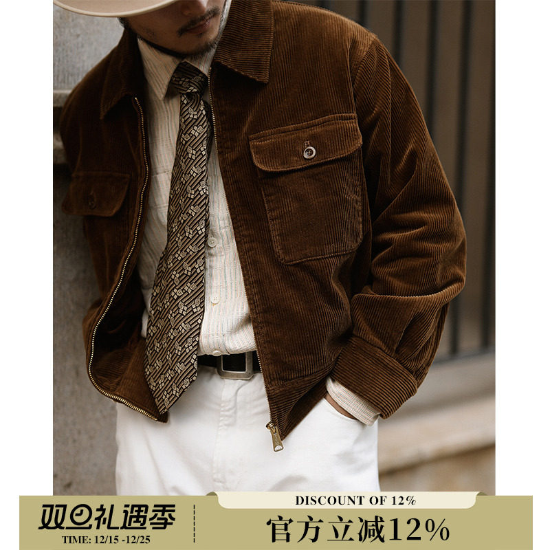 灯芯绒系列 350G活性染灯芯绒IVY儒雅复古英伦IKE夹克 MBBCAR窄幅