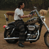 囚犯15.5OZ定织平纹胡椒盐面料灰黑条纹骑士工装 裤 MBBCAR窄幅