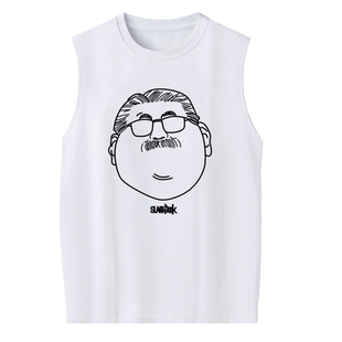 灌篮高手安西教练头像背心二次元篮球运动纯棉T恤衫男女球衣马甲