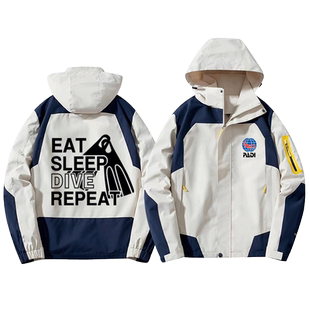 潜水爱好者PADI教练协会潜水员游泳CMAS外套春秋冲锋衣夹克潮衣服