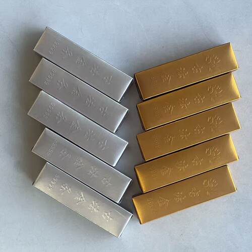 厂家直销精品加厚莲花古法金条银条999金银半成品砖硬卡折叠免粘