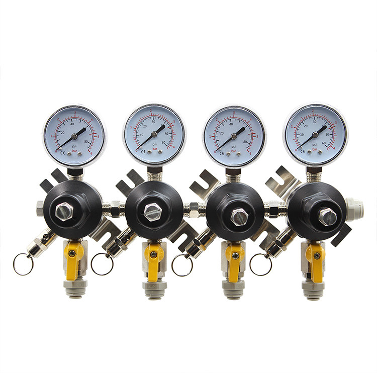 二级4路啤酒二氧化碳减压表单独调压啤酒机专用气表啤酒墙减压阀