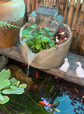 微景观流水古法鱼缸水循环造景过滤器养鱼生态缸庭院水景摆件景观
