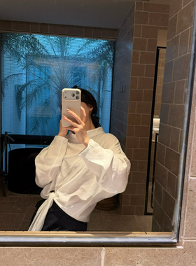 ENJOYABLE-26年春款气质大女主绑带宽松质感小衫EN65022