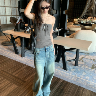 潮流牛仔裤 TABLE 设计感双层腰头复古阔腿长裤 个性 1189 26年早春