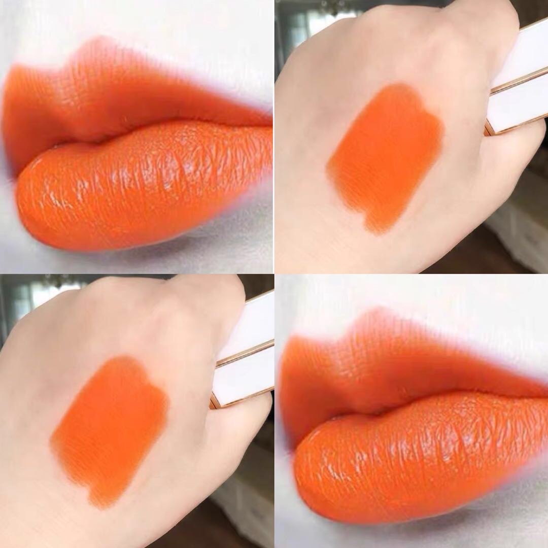 欣欣姐橘色哑光口红橘黄色滋润持久不易脱妆保湿 学生可爱