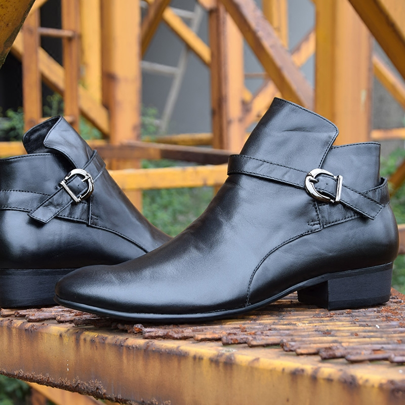 肯狄雅新款男士短靴真皮男靴牛仔靴马丁靴韩版时尚潮流高帮工作靴