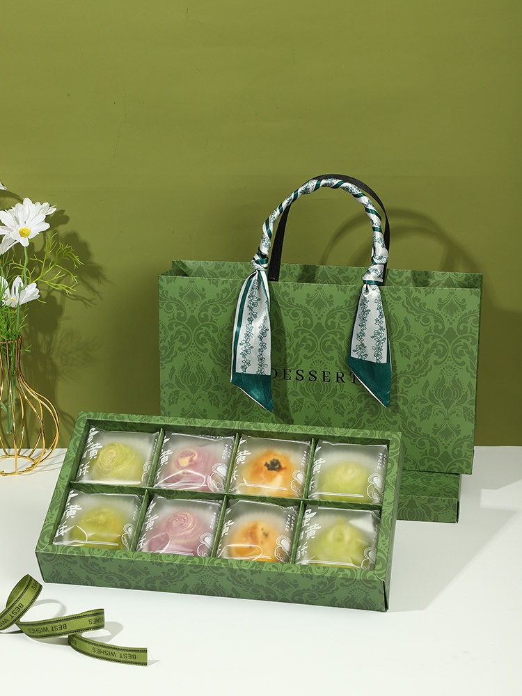 2025中秋月饼包装盒手提6/8粒装青团蛋黄酥盒高档绿豆冰糕礼盒