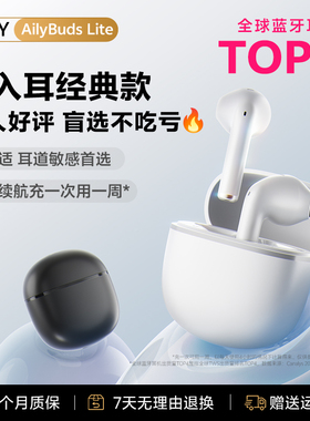 QCY AilyBuds Lite蓝牙耳机真无线半入耳运动跑步通话降噪低延迟