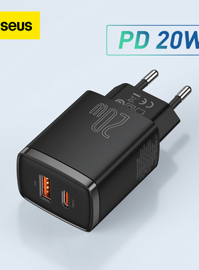 20W USB Charger Support Type C PD Charging欧规快充充电器插头适用苹果15手机多口快充充电器插头14Pro