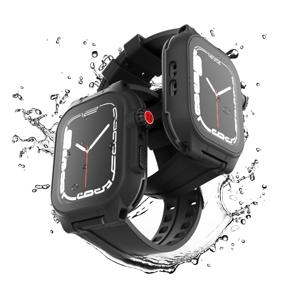 适用Apple WatchSeries7通用新S8-41mm苹果-45mm手表壳游泳防水壳