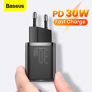 Baseus Super Si 30W USB C Charger EU Plug适用苹果于14Pro充电器快充头超级硅插头平板iPad闪充plus数据线