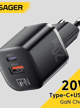 Essager 20W GaN USB Type C Charger PD Charge Phone Quick Chargers港澳版UK欧规EU充电器头适用iPhone17