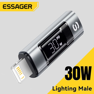 Essager Type C to Lighting OTG Adapter Digital Display PD 60W Charging Lightning To Type C Connector