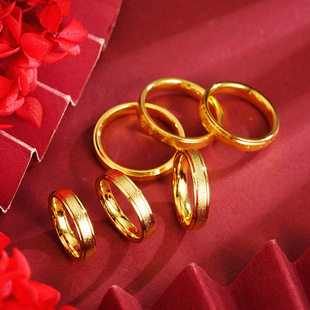 磨砂戒指闭口越南沙金欧美爆款满天星戒指爆闪磨砂个性情侣戒指