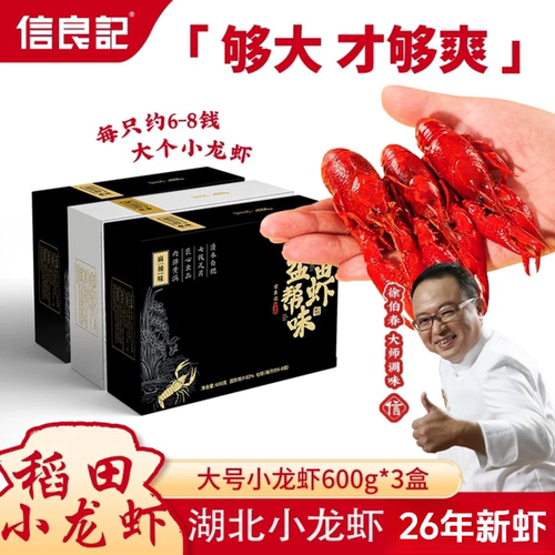 信良记26年【6-8钱大号小龙虾】麻辣蒜香小龙虾送礼夜宵下酒600g